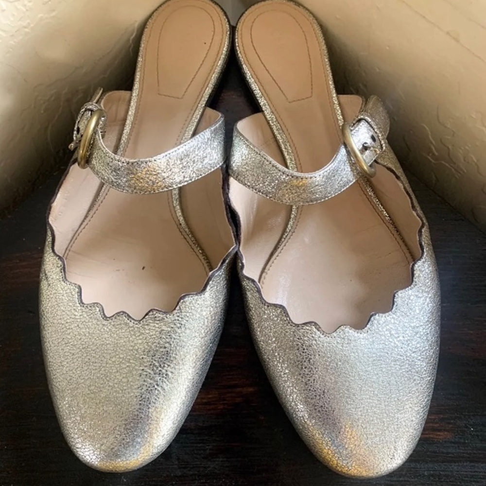 Chloe Gold Mules-39.5